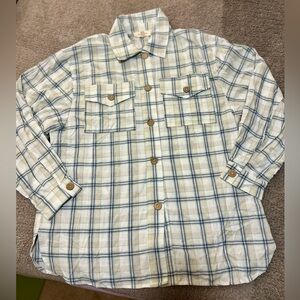 Peach Love Women's Plaid Button-Up Shirt